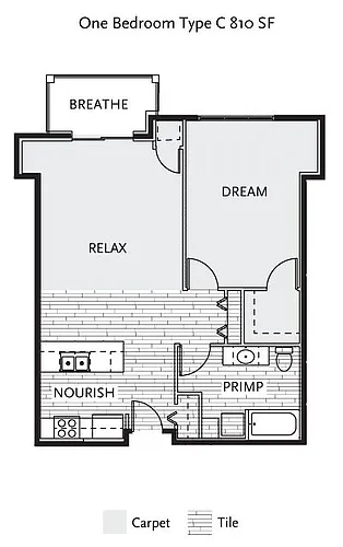 Floor plan One Bedroom CS