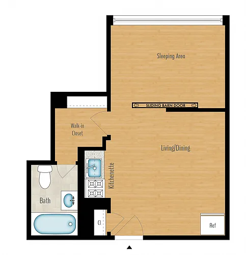 Floor plan Junior 1 Bedroom
