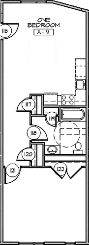Floor plan 1 Bedroom, 1 Bathroom