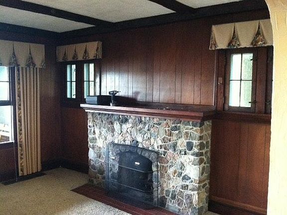 living room with gas fireplace