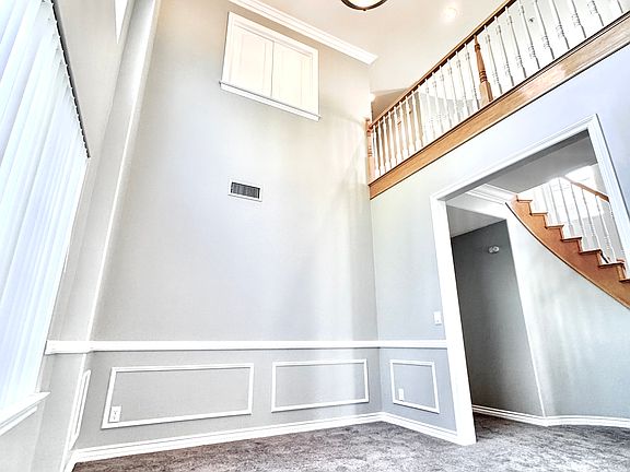 High ceiling formal dining area
