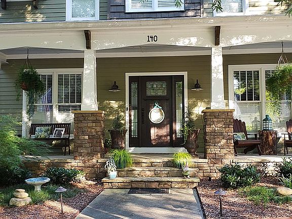 Front porch has water view