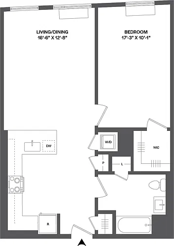 Floor plan 1 Bed/1 Bath-1A-5