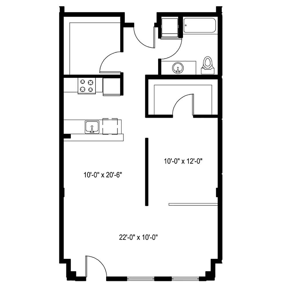 Floor plan 1 Bedroom H
