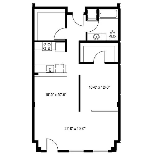 Floor plan 1 Bedroom H