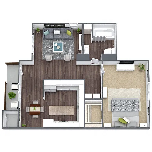 Floor plan 1 Bed 1 Bath