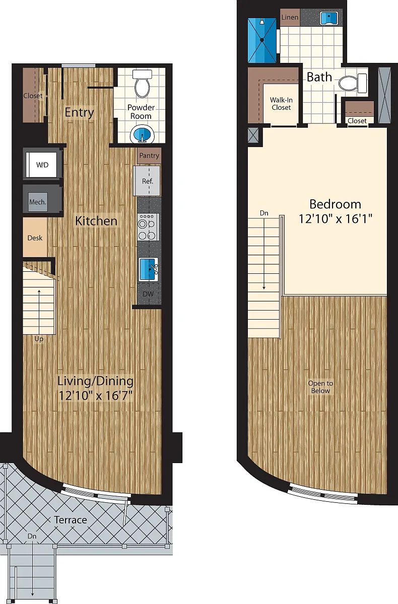 Floor plan One Bedroom B 903