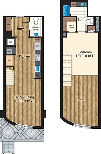 Floor plan One Bedroom B 903