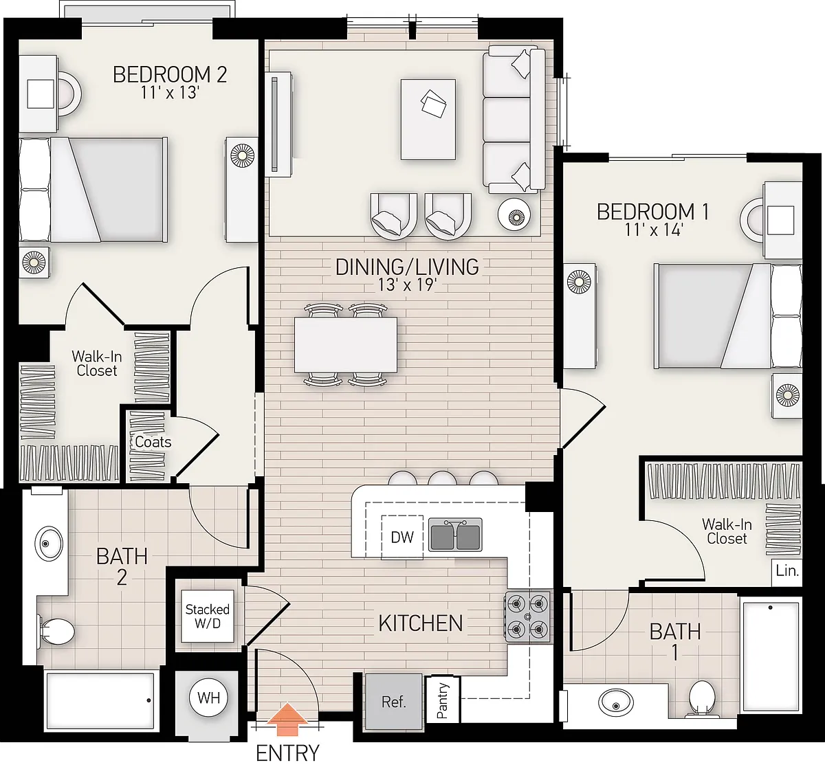 Floor plan River View V - Plan J