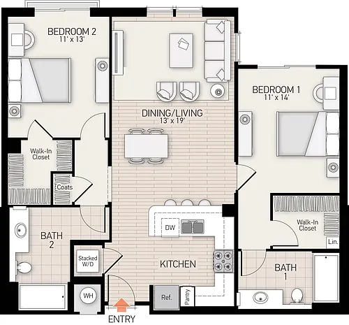 Floor plan River View V - Plan J