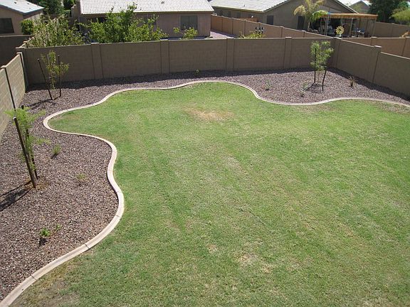 Updated landscaping in large backyard