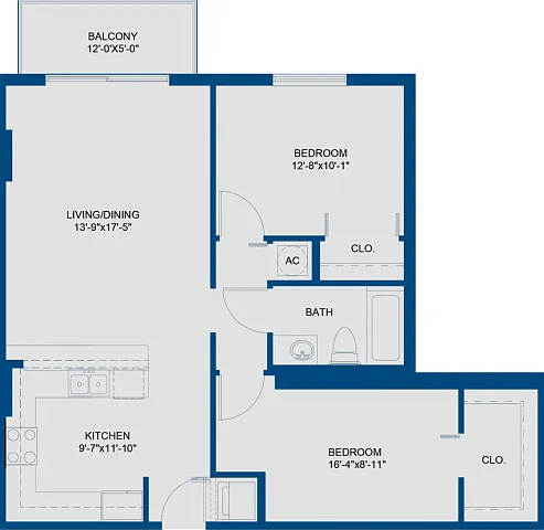 2 Bedroom, 1 Bath 2 Bedroom, 1 Bath