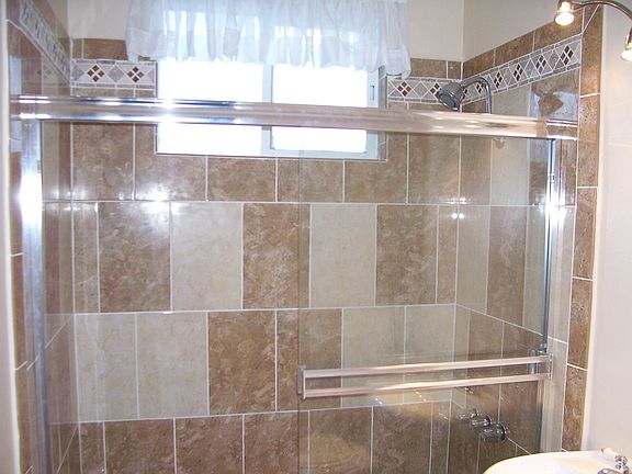 Bathrooms are newly tiled