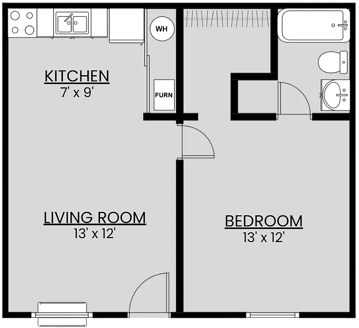 Floor plan One Bedroom Garden