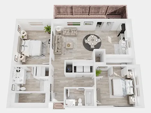 Floor plan B2 - 2x2 1-Story