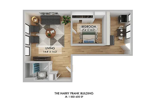 Floor plan Jr. One Bedroom