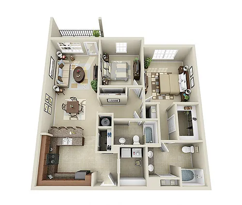 Floor plan 2X2b
