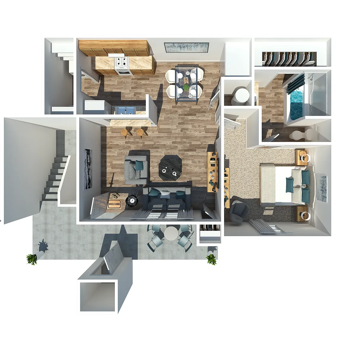 Floor plan 1 Bedroom 1 Bath