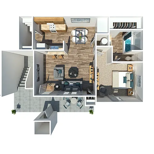 Floor plan 1 Bedroom 1 Bath