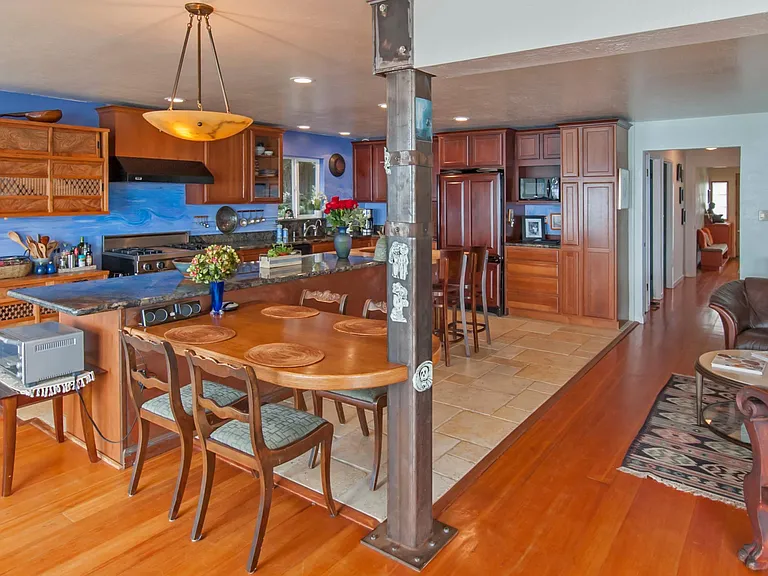 Kitchen table seats 4.