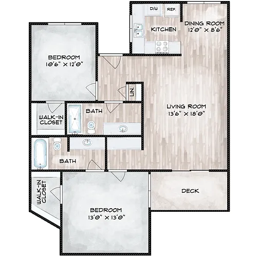 Floor plan 2 Bedroom 2 Bathroom