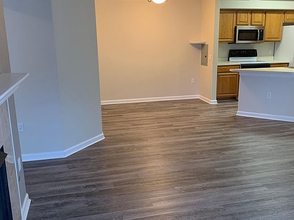 Living room looking into dining area