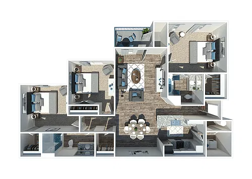 Floor plan Three Bedroom | Two Bathroom