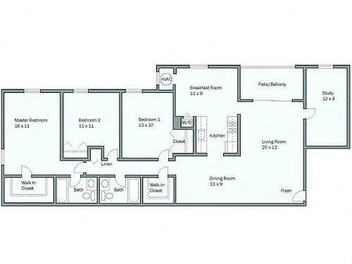 Floor plan Morehouse Study