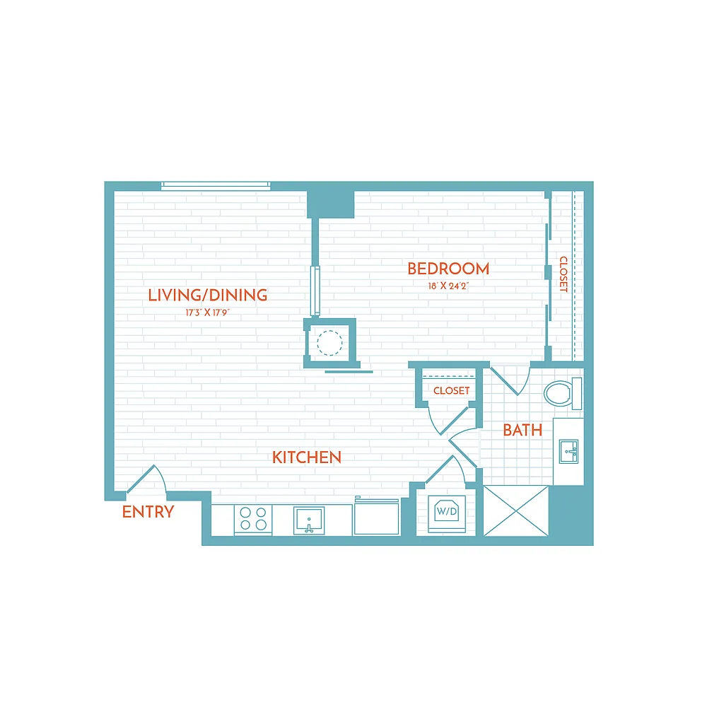 Floor plan B1 | 1 Bed | 1 Bath
