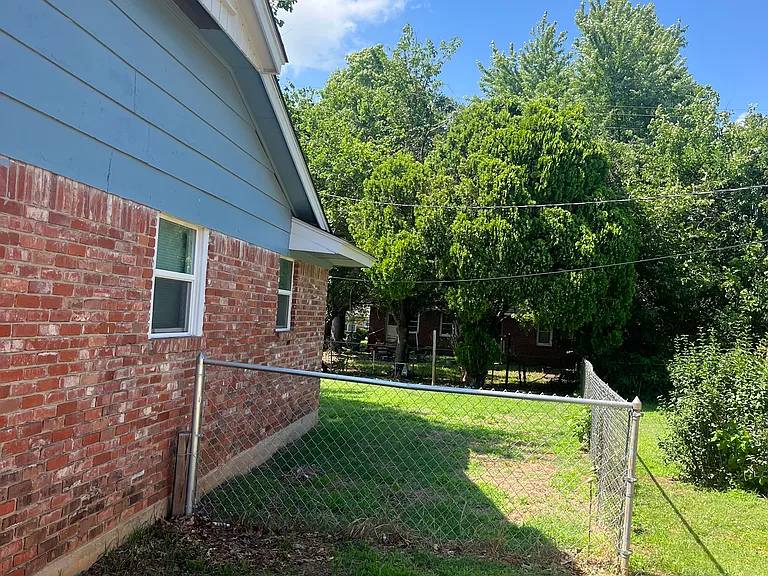 This fence encloses the back yard