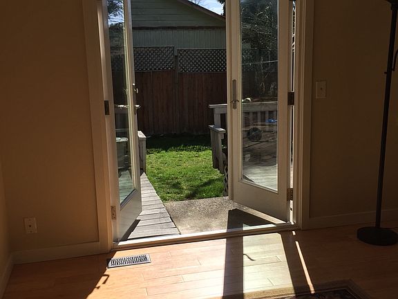 Looking out from living room. Lots of light.