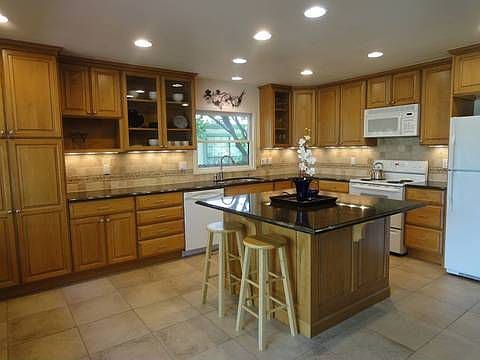 Island with granite