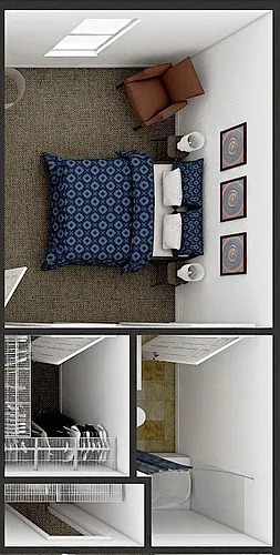 Floor plan Bedroom ONLY in a 3 bedroom unit
