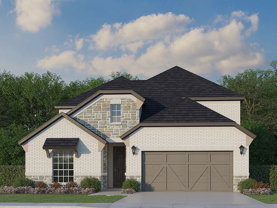 Plan 1531 Elevation B with Stone by American Legend Homes