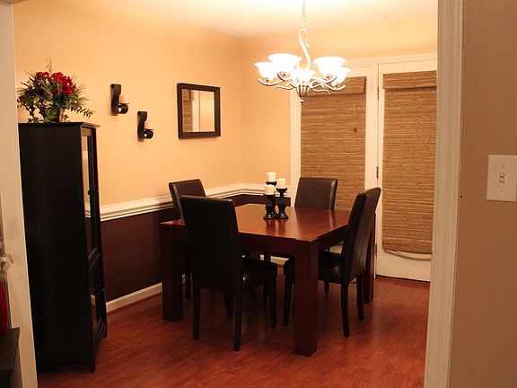Dining room with laminate wood floors