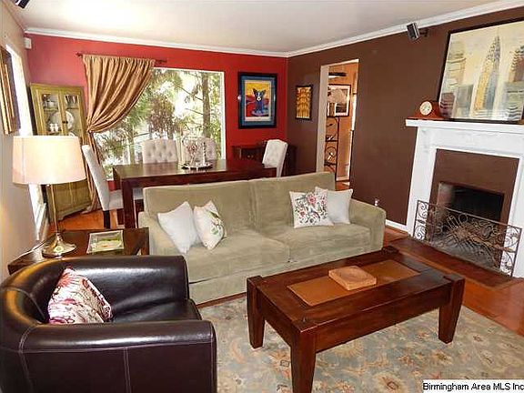 Living room with fireplace