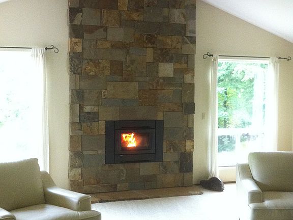 Hand cut artisan fireplace 