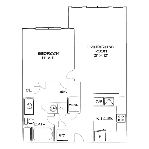 Floor plan Design 1B-E