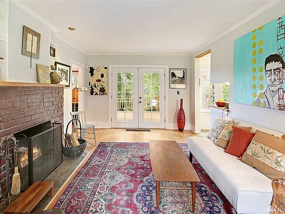 Wood floors throughout the living room, office and bedroom 