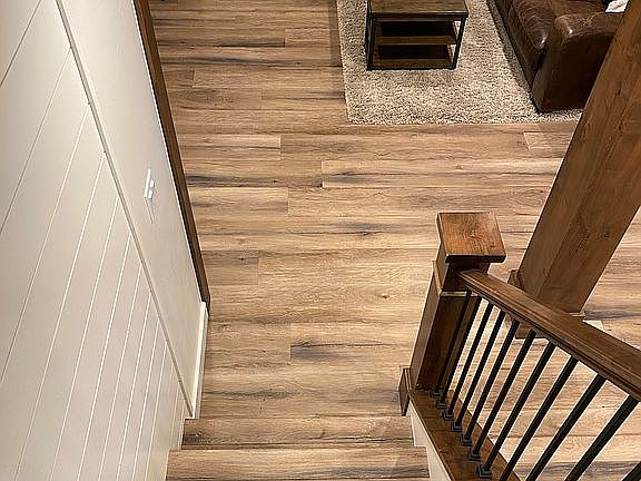 Stairs leading into basement