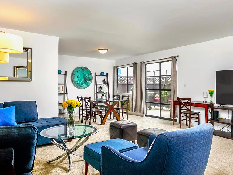 Enter into Spacious Living Room. Largest 1 Bedroom Floor Plan in the building