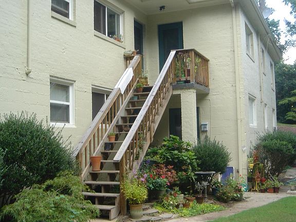 Apartment is on lower level door to right