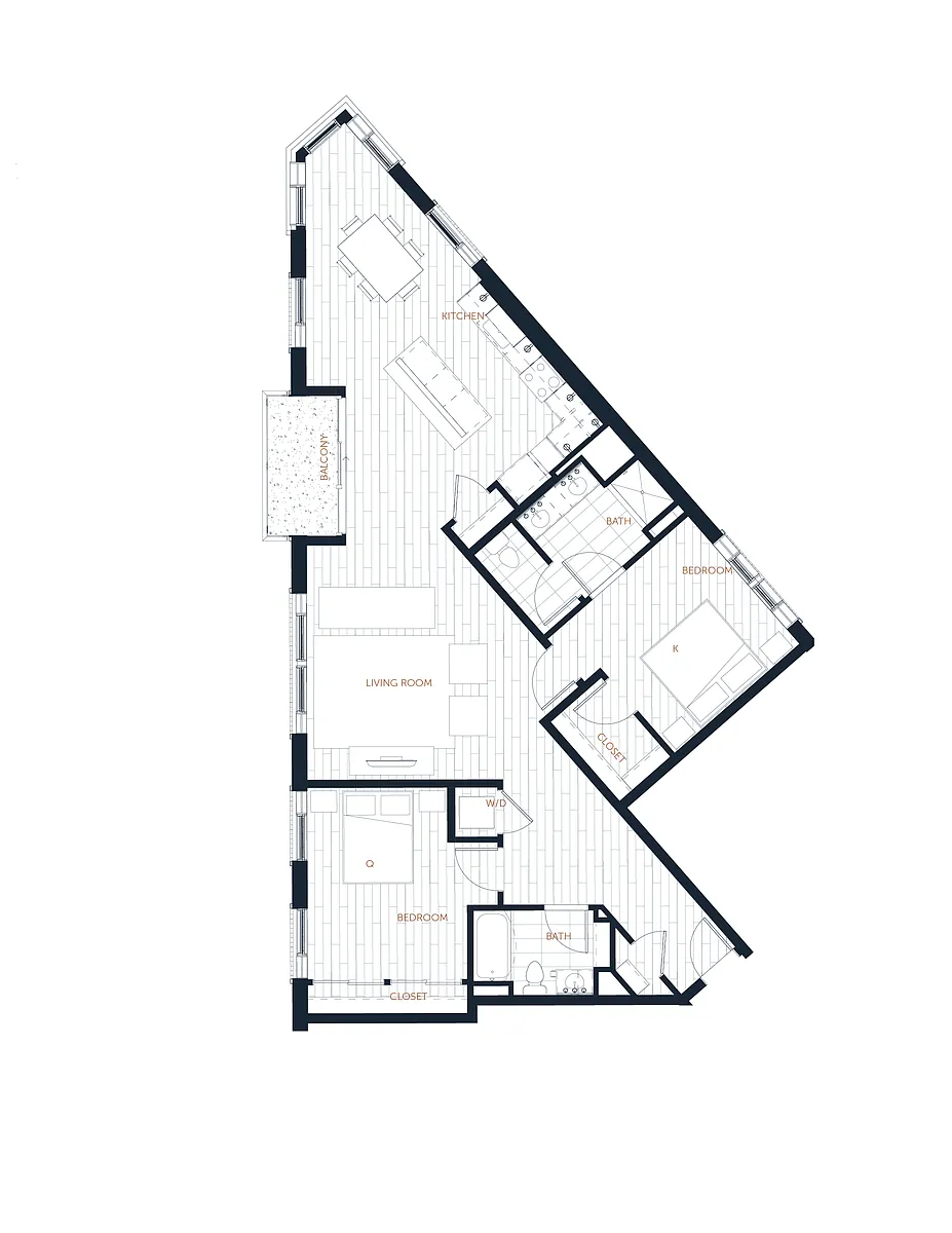 Floor plan B3 - 2 Bed 2 Bath