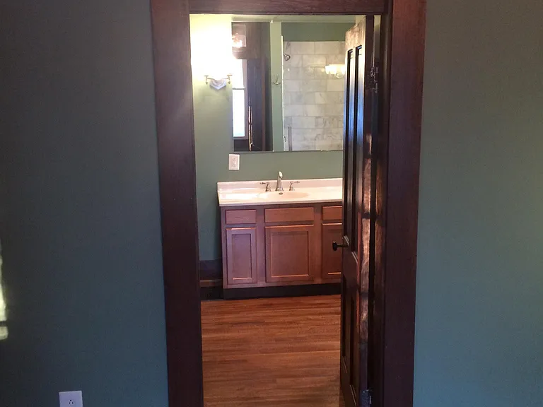 looking from the Master bedroom into the master bathroom
