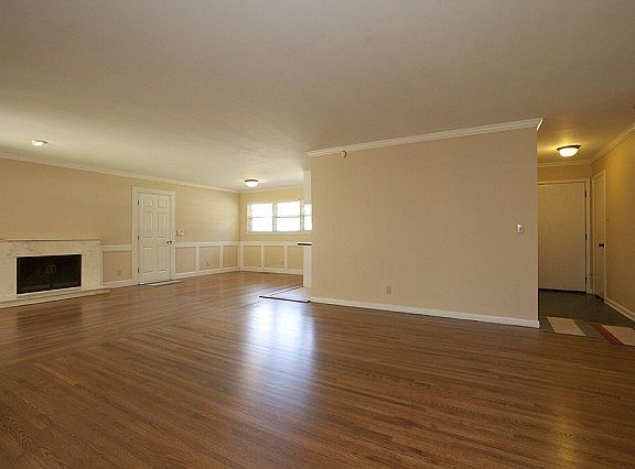 Living room with refinished hardwoods