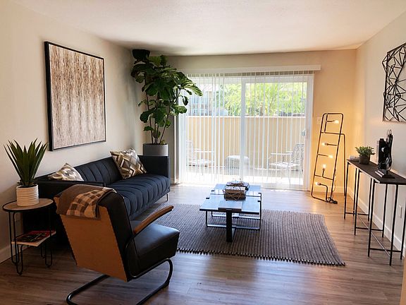 98Hundred Apartments Model Living Room and Patio Door