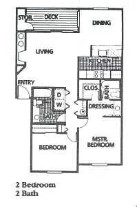 Floor plan 2 Bed 2 Bath