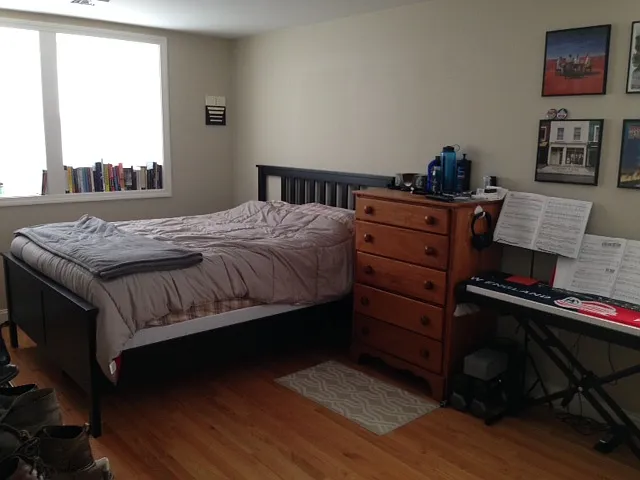 Master suite shown with furniture in it.