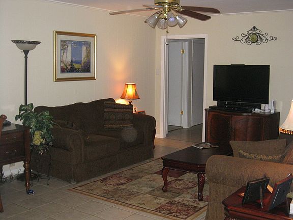 family room with office nook