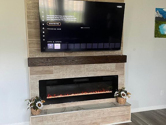 TV Wall w/Electric Fireplace recently added